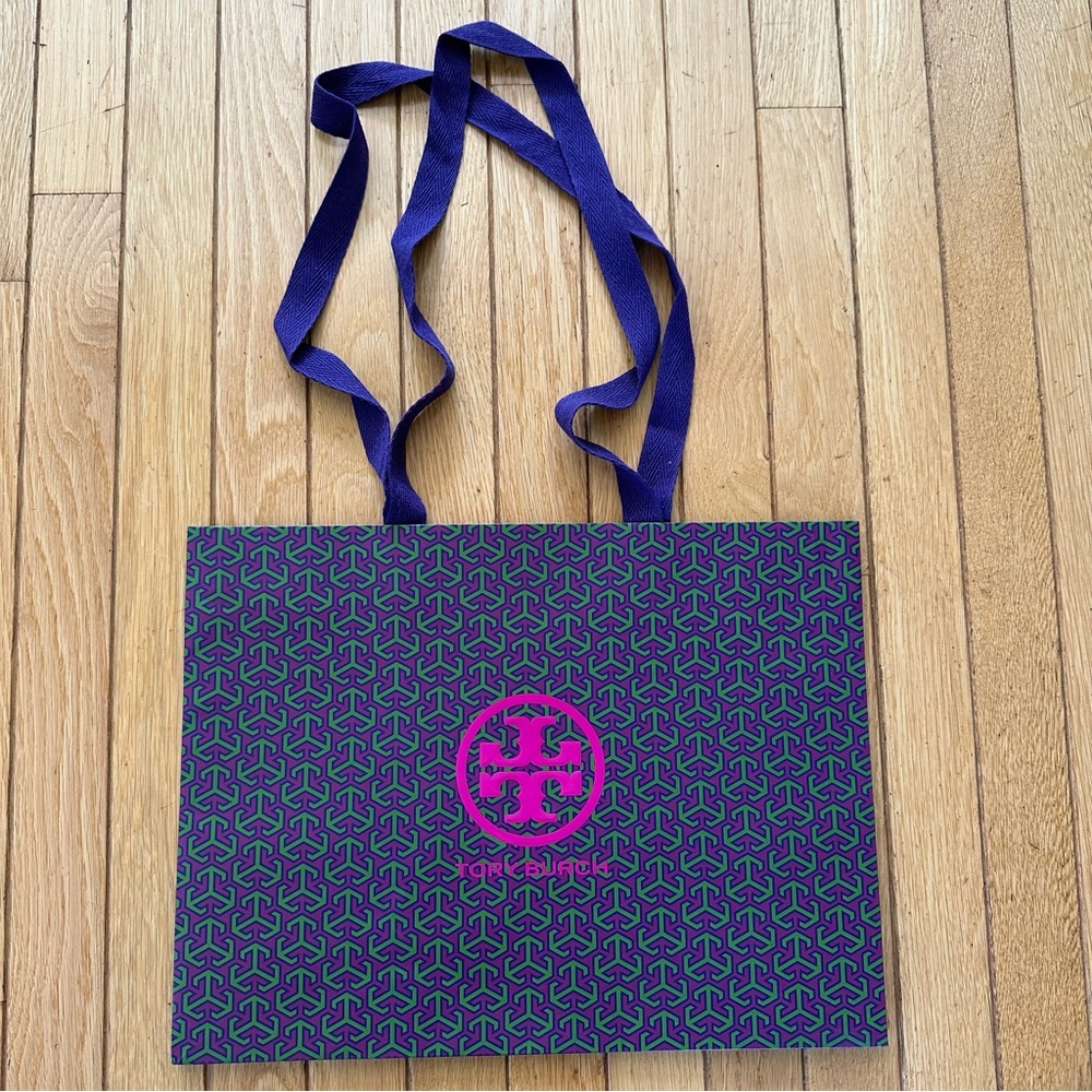 Tory Burch Purple, Green and Pink Gift Bag